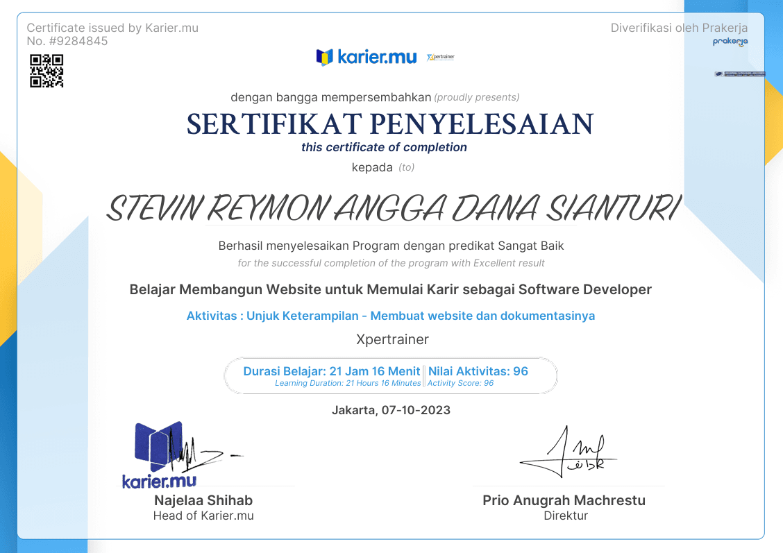 Sertifikat Membangun Website